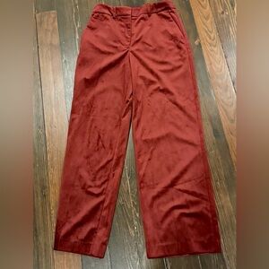 Express Burgundy Velvet High Rise Trousers, Size 4S